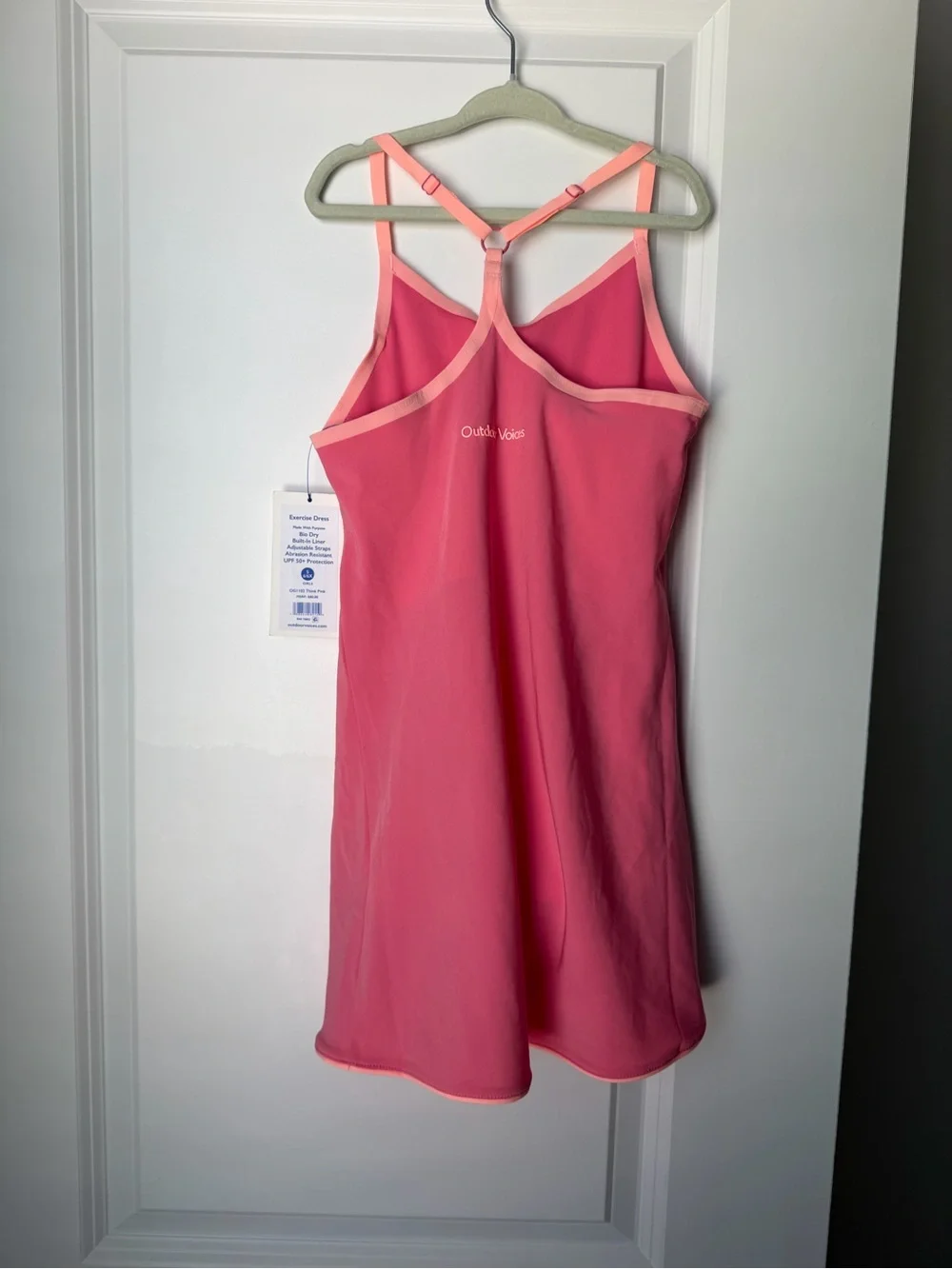 Girl’s Outdoor Voices Exercise Dress UPF 50+ Built-In Liner Pink Racerback 6/6X